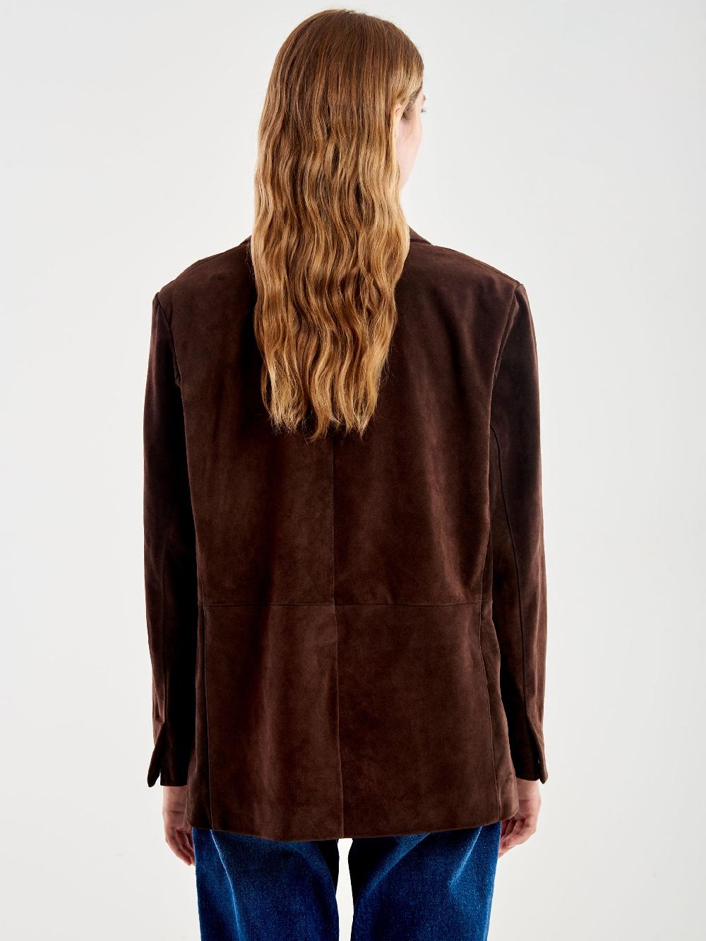 Vicolo Giacca Over in Pelle Marrone Moda