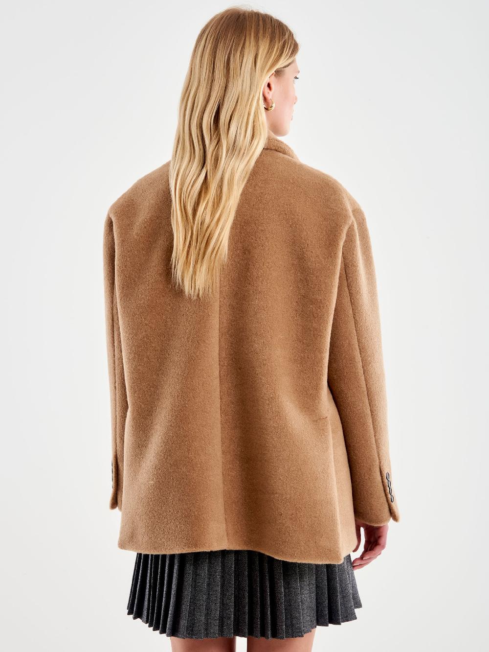 Vicolo Blazer Bouclé Oversized Cammello Comprare a buon mercato
