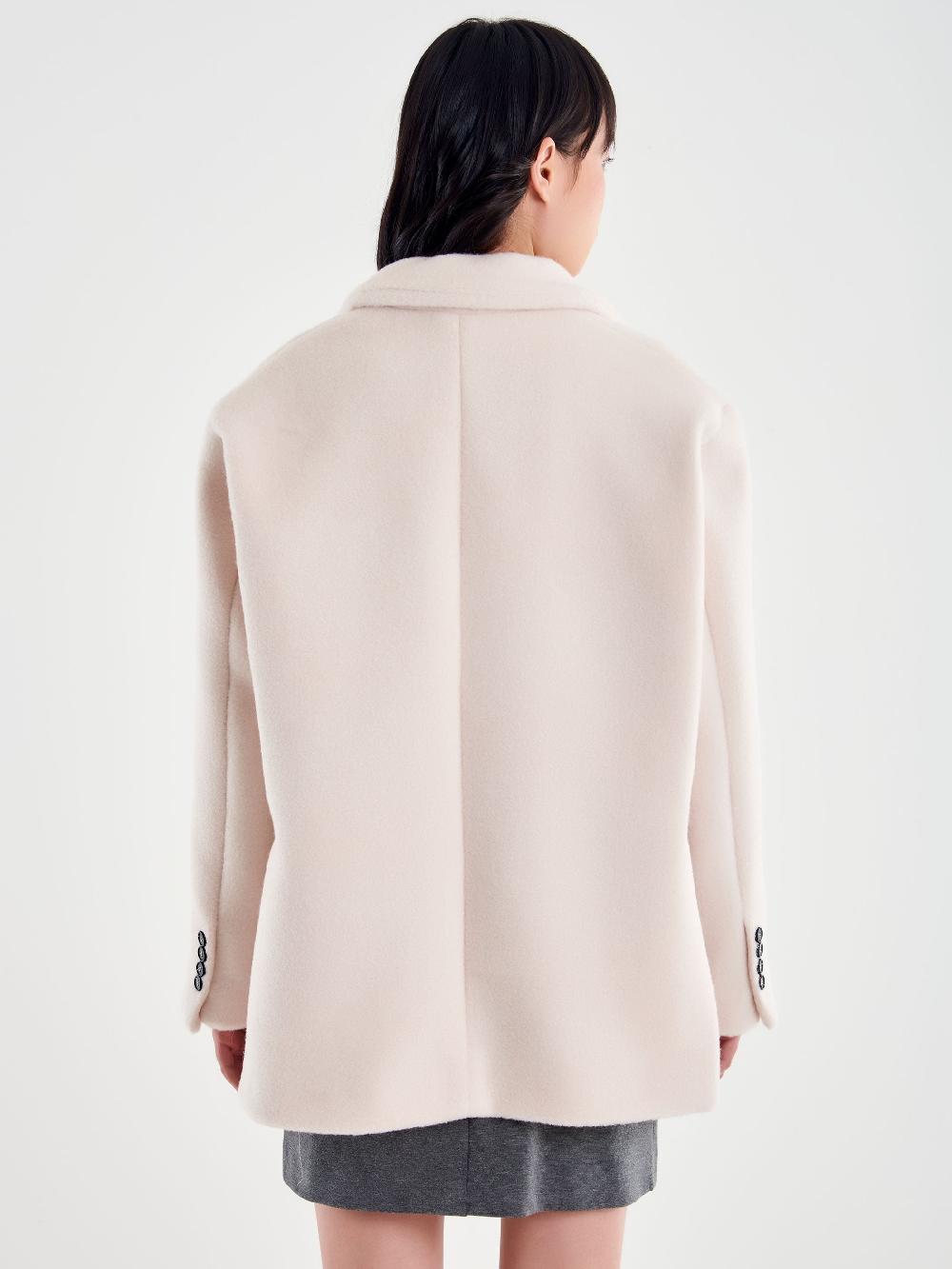 Vicolo Blazer Bouclé Oversized Bianco Grande vendita