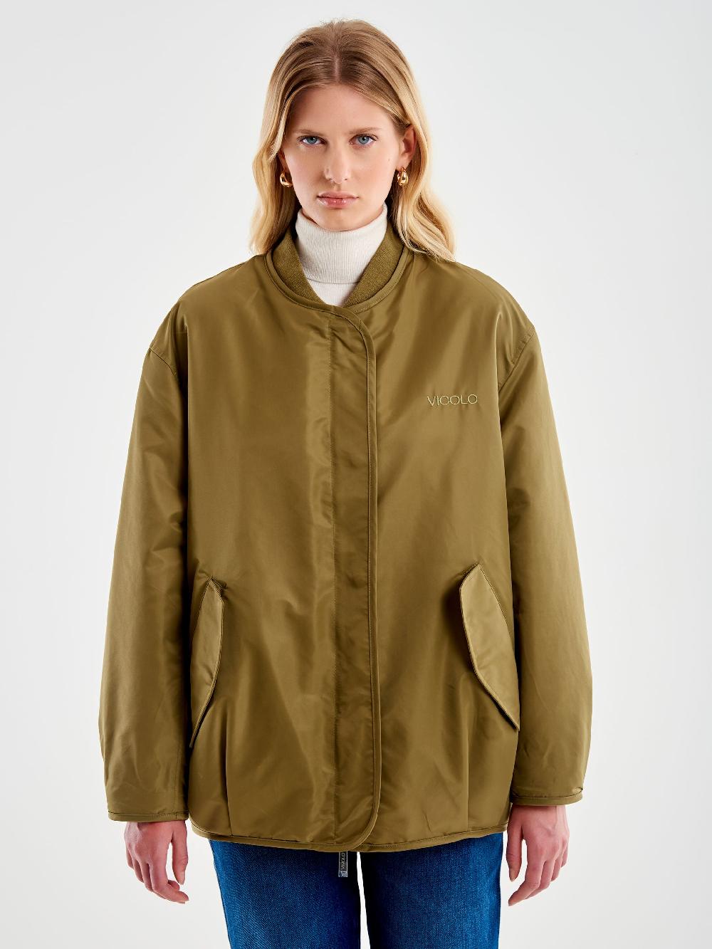 Vicolo Bomber Oversized Double Face Militare Flash Sale