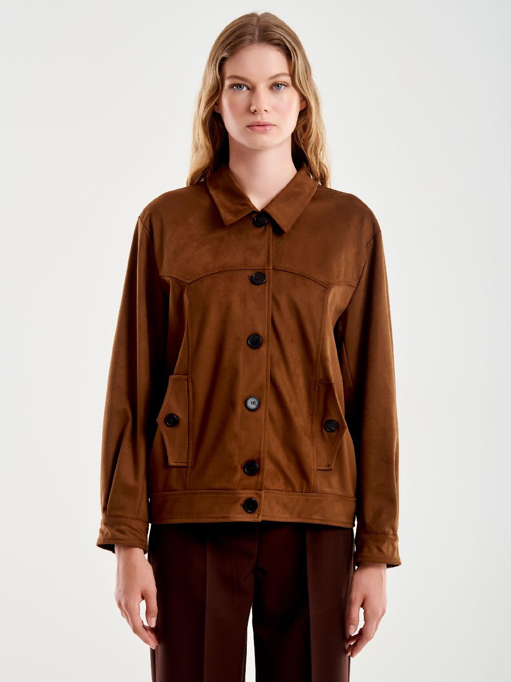 Vicolo Giacca in Alcantara Beige Shopping online