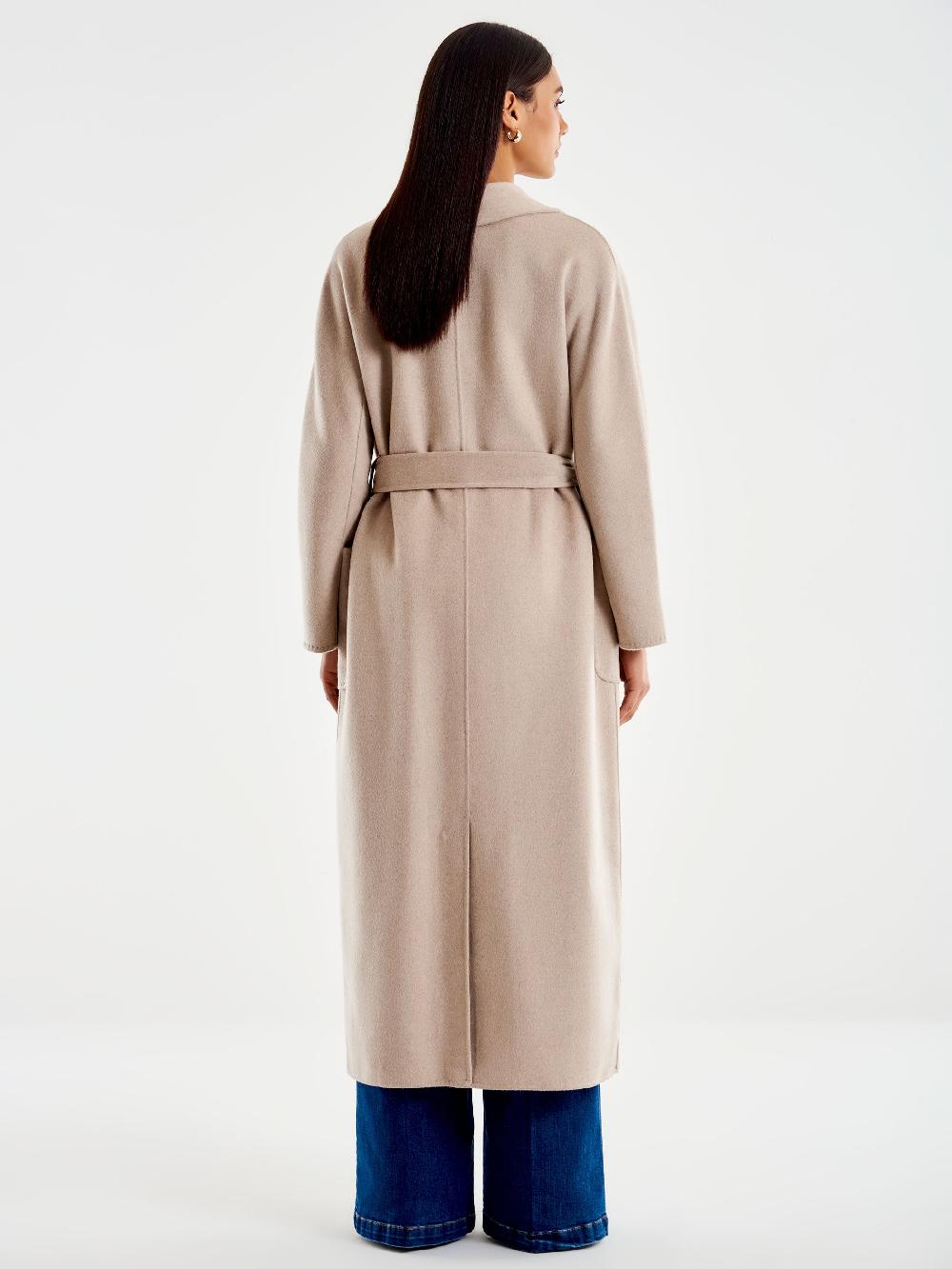 Vicolo Cappotto con Cintura Lungo Beige Offerta esclusiva