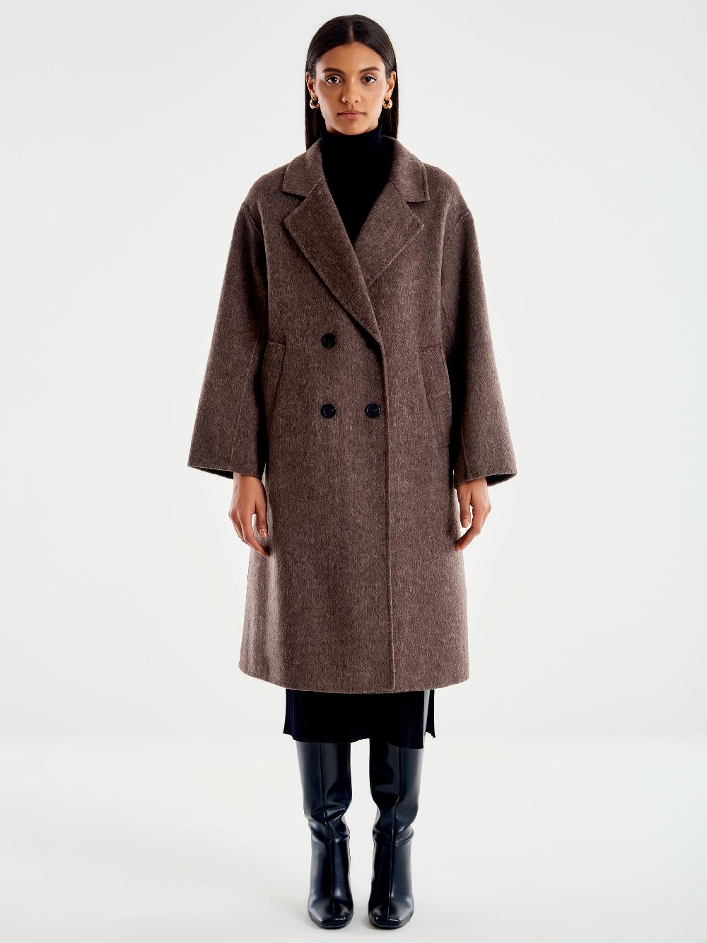 Vicolo Cappotto Doppiopetto Oversized Moro Vendite stagionali