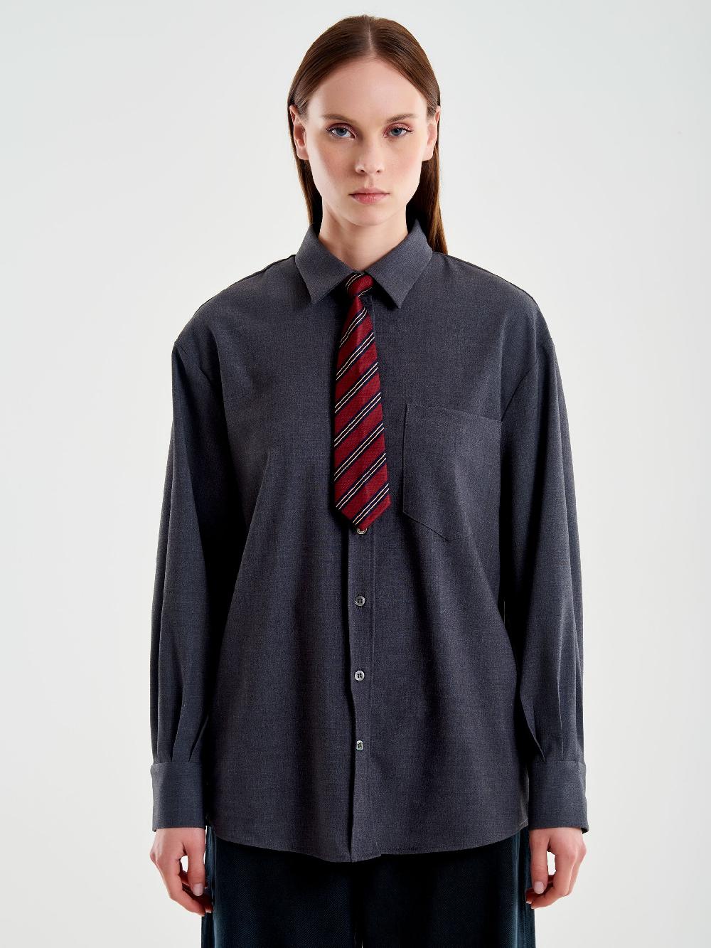 Vicolo Camicia con Cravatta a Righe Grigio Lightning offer