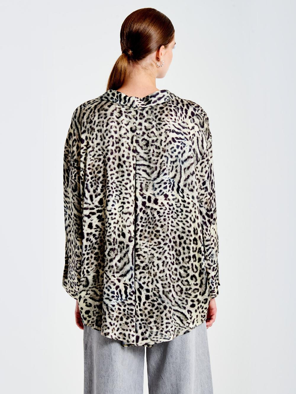 Vicolo Camicia Fantasia con Laccio Grigio Liquidazione