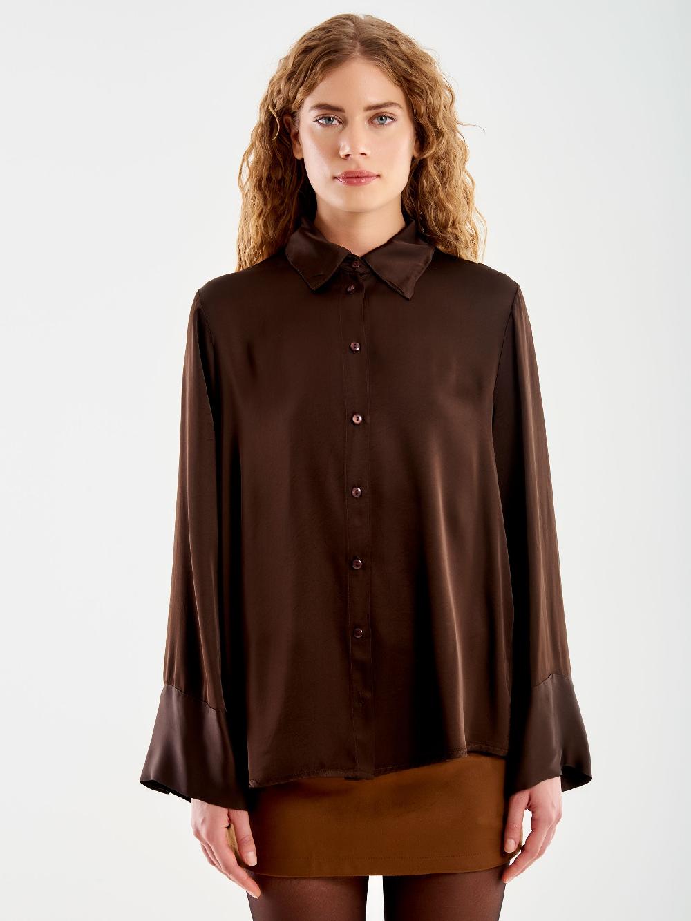 Vicolo Camicia Satin Over Moro Enormi risparmi