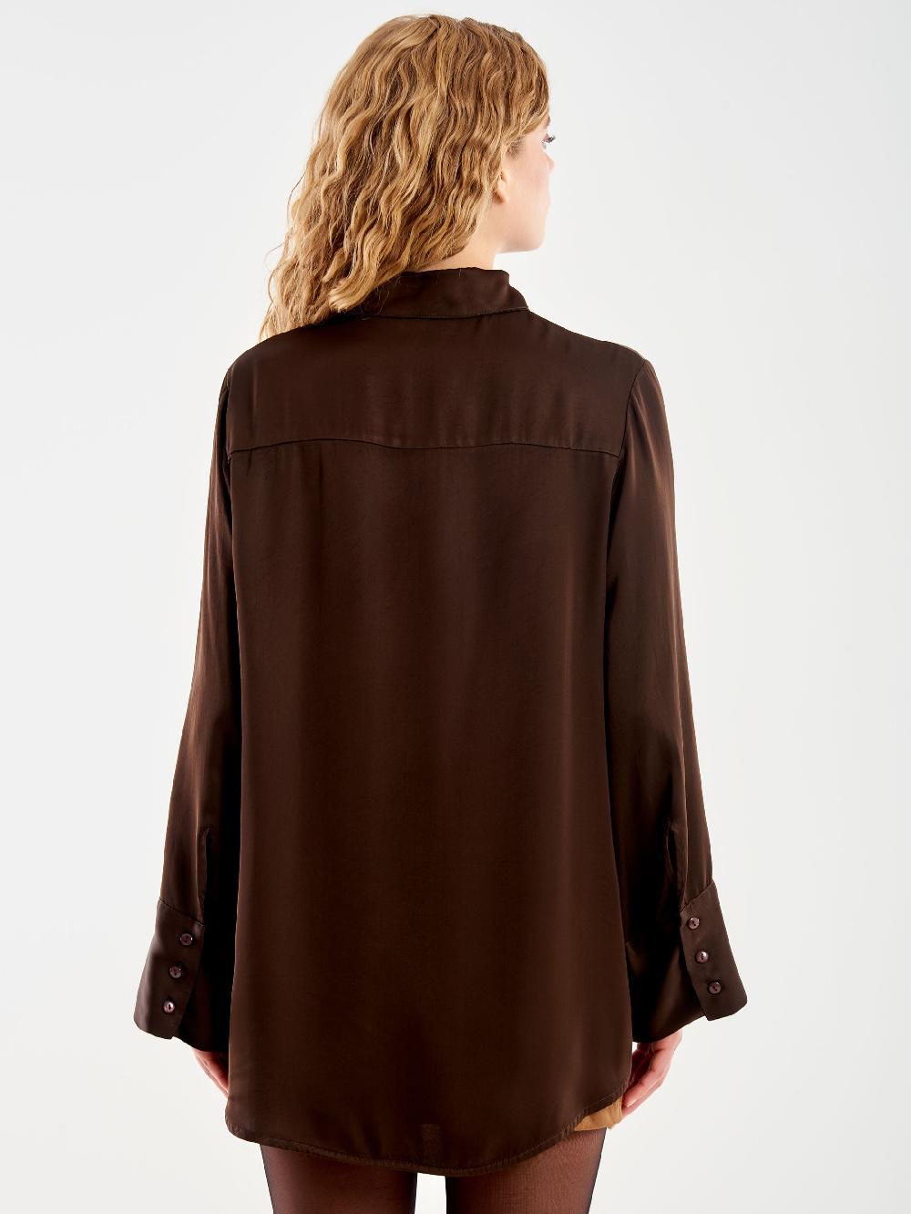Vicolo Camicia Satin Over Moro Enormi risparmi