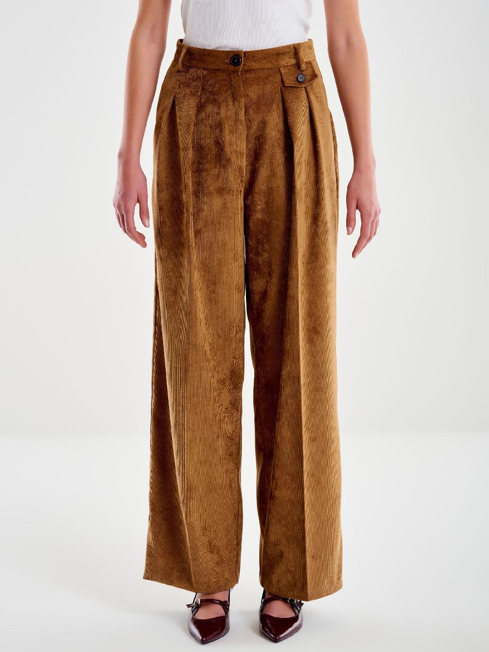 Vicolo Pantalone in Velluto a Coste Cammello Offerta settimanale