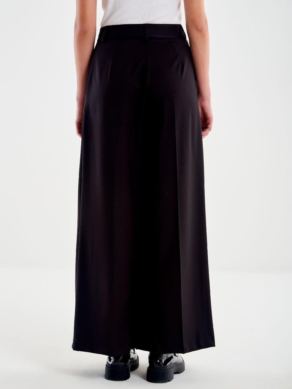 Vicolo Pantalone Ampio Doppia Piega Nero Rilascio limitato