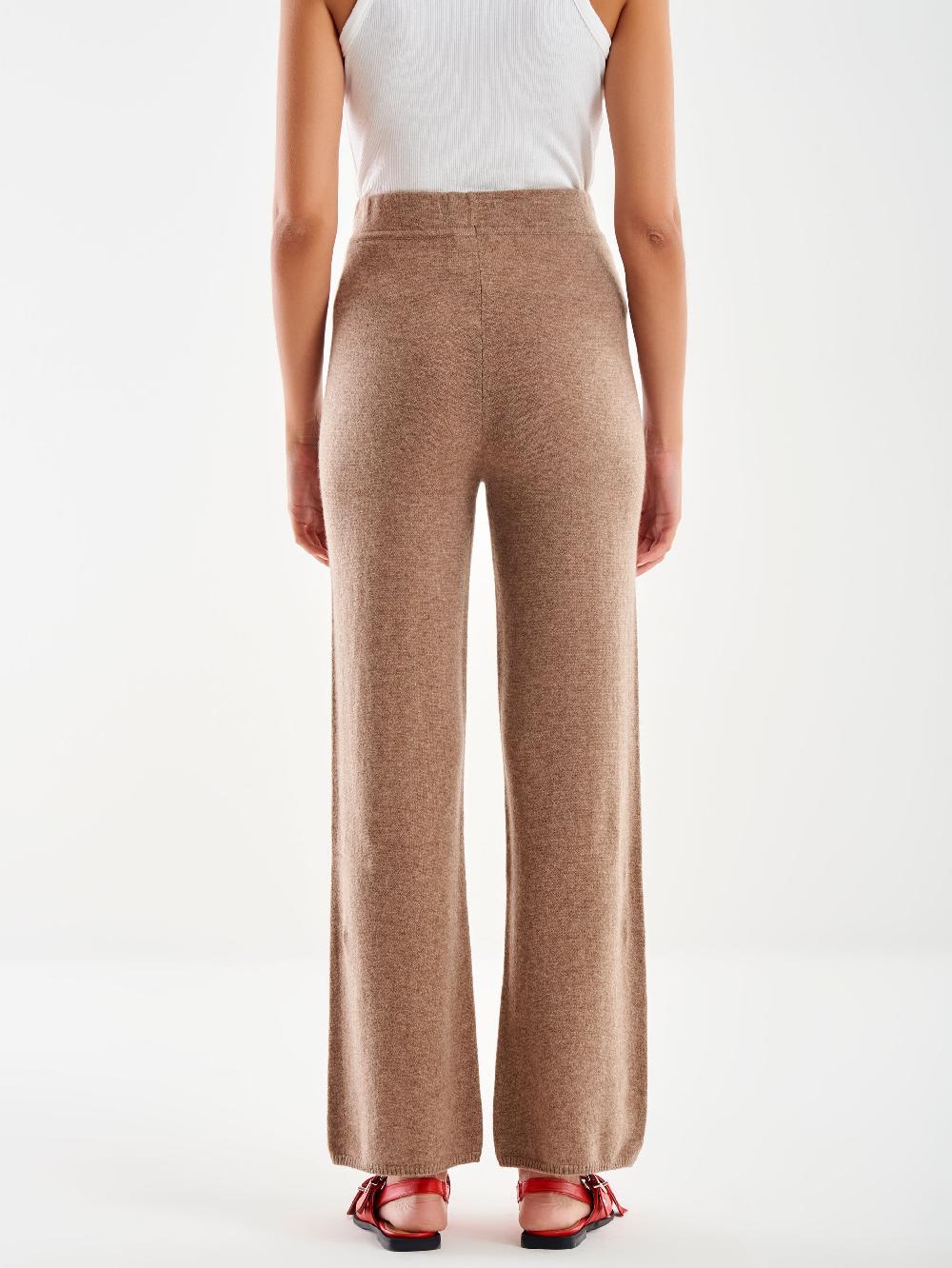 Vicolo Pantalone 100% Cashmere Fango Fino al 65% di sconto