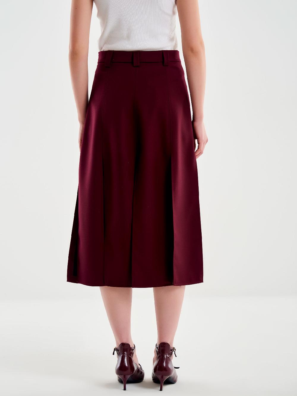 Vicolo Gonna Midi con Spacchi Bordeaux Fino al 55% di sconto