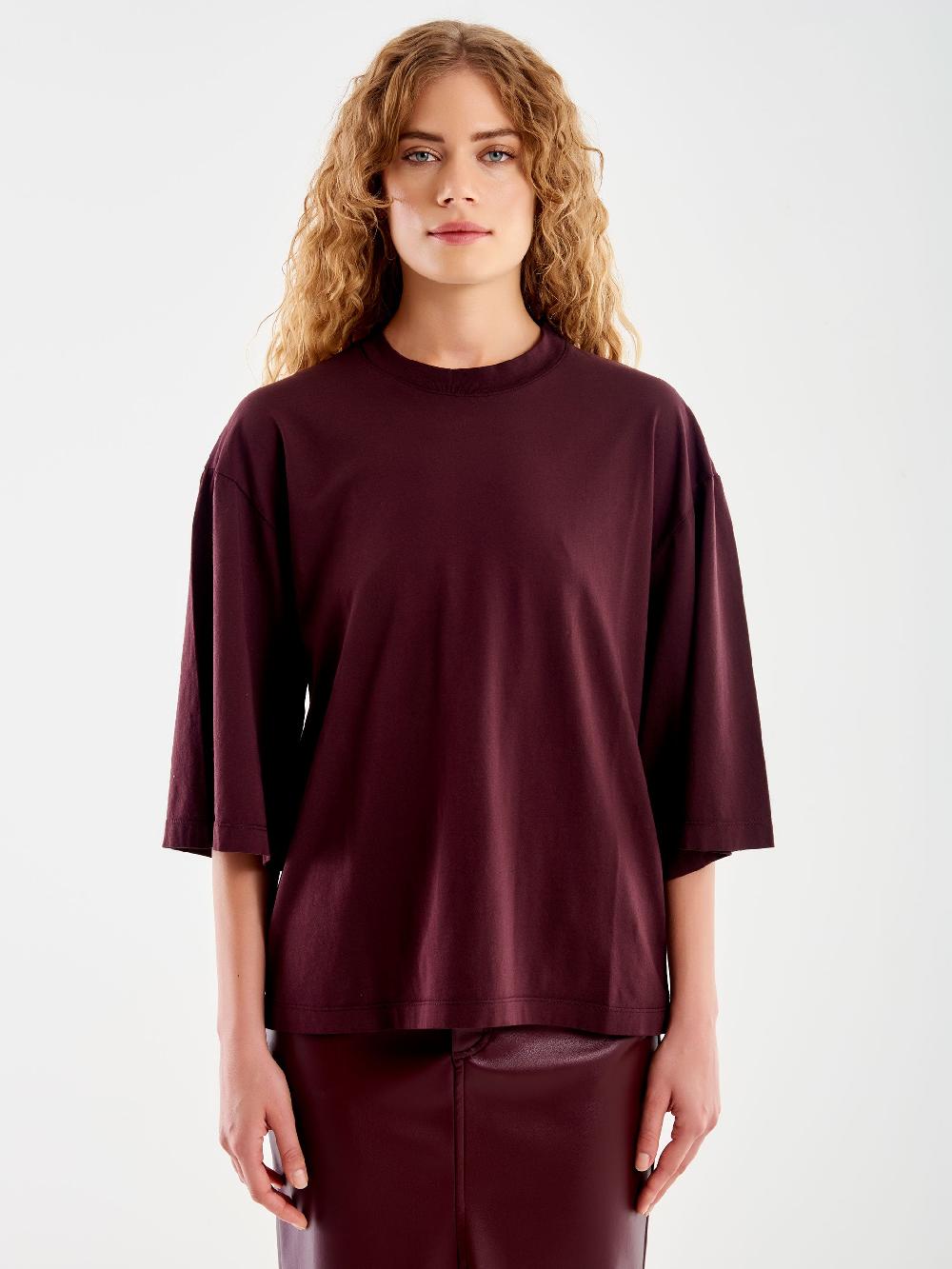 Vicolo T-Shirt Over Maniche Ampia Bordeaux 2025