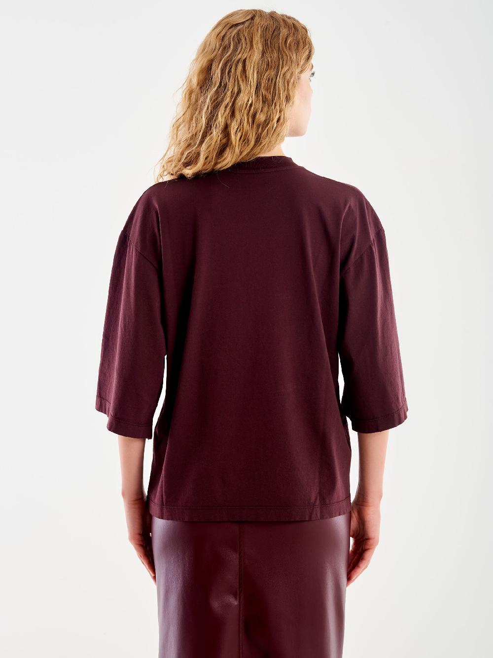 Vicolo T-Shirt Over Maniche Ampia Bordeaux 2025
