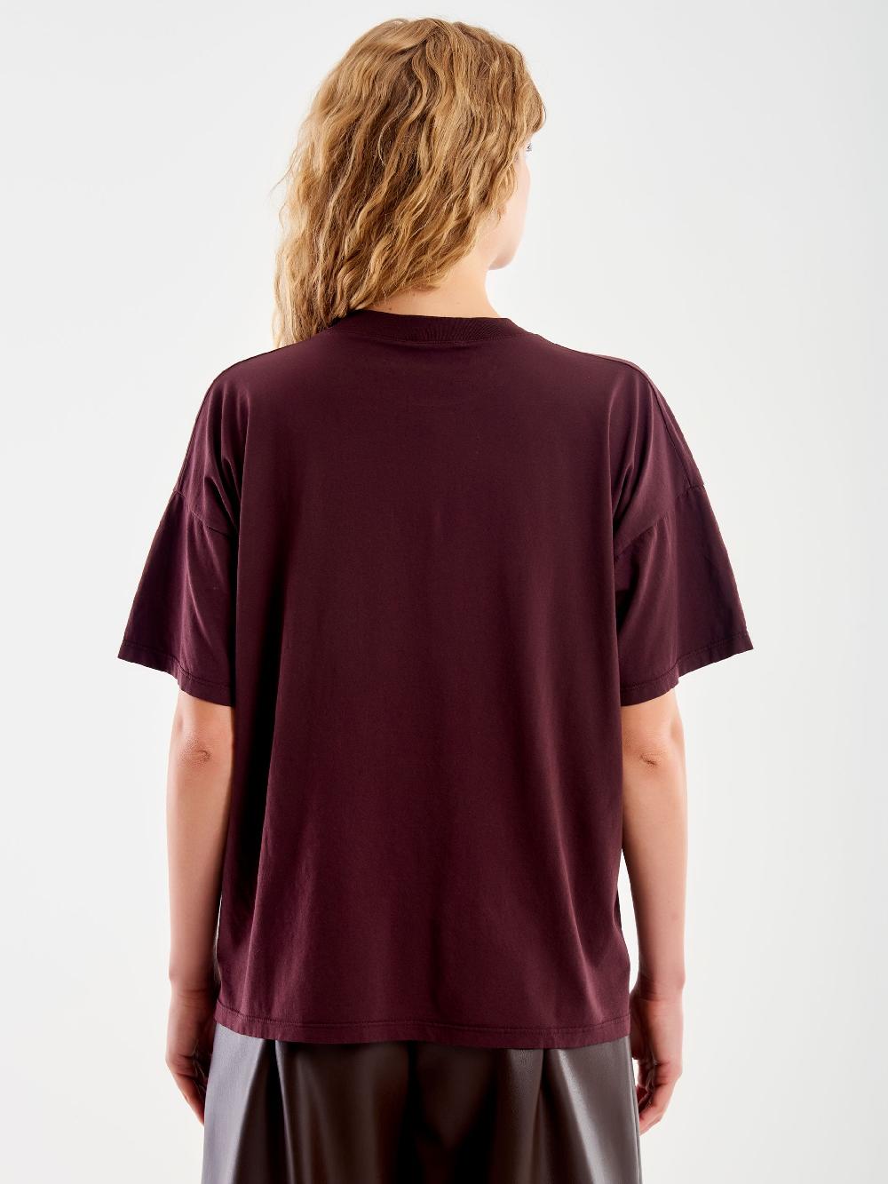 Vicolo T-shirt Varsity "Los Angeles" Bordeaux Italy