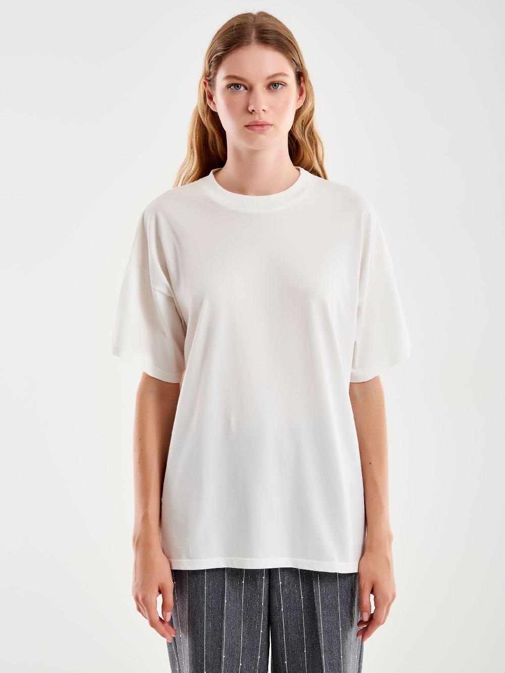 Vicolo T-Shirt Basic Over Bianco Promozione