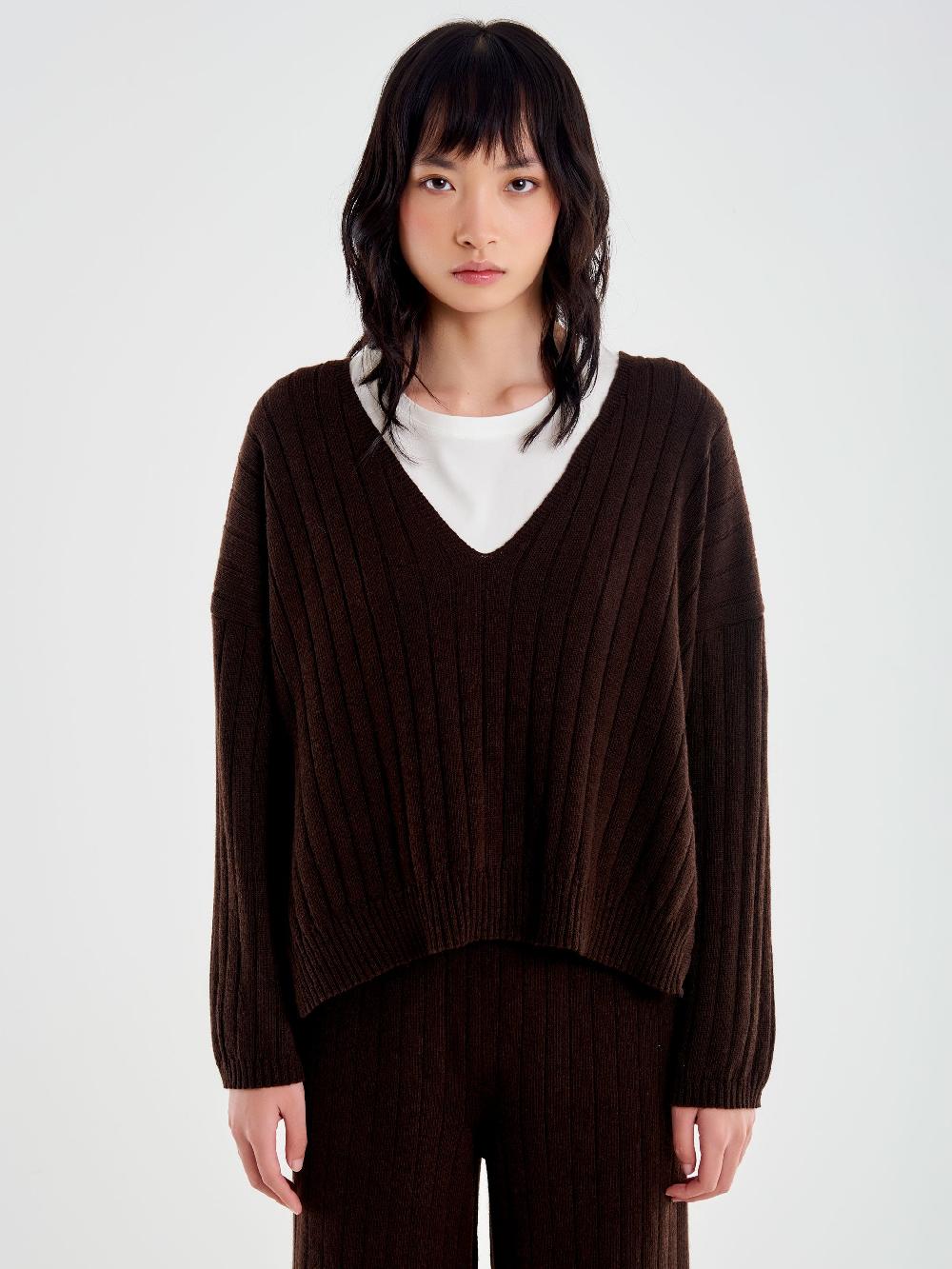 Vicolo Pull con Spacchi Maglia a Coste Moro Acquista Ora