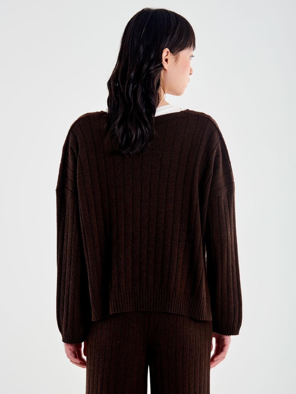 Vicolo Pull con Spacchi Maglia a Coste Moro Acquista Ora