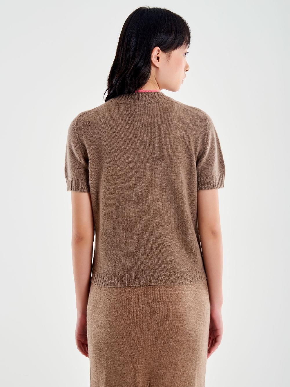 Vicolo Pull Bicolor Misto Cashmere Marrone Affare Del Giorno