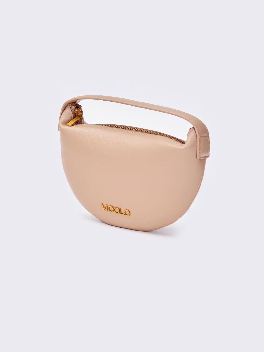 Vicolo Borsa Croissant Beige Sconto