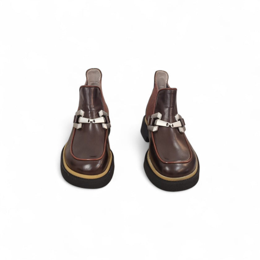 Viola Ricci Alice - Stivaletto beatles pelle cioccolato - rhum Vendita Calda