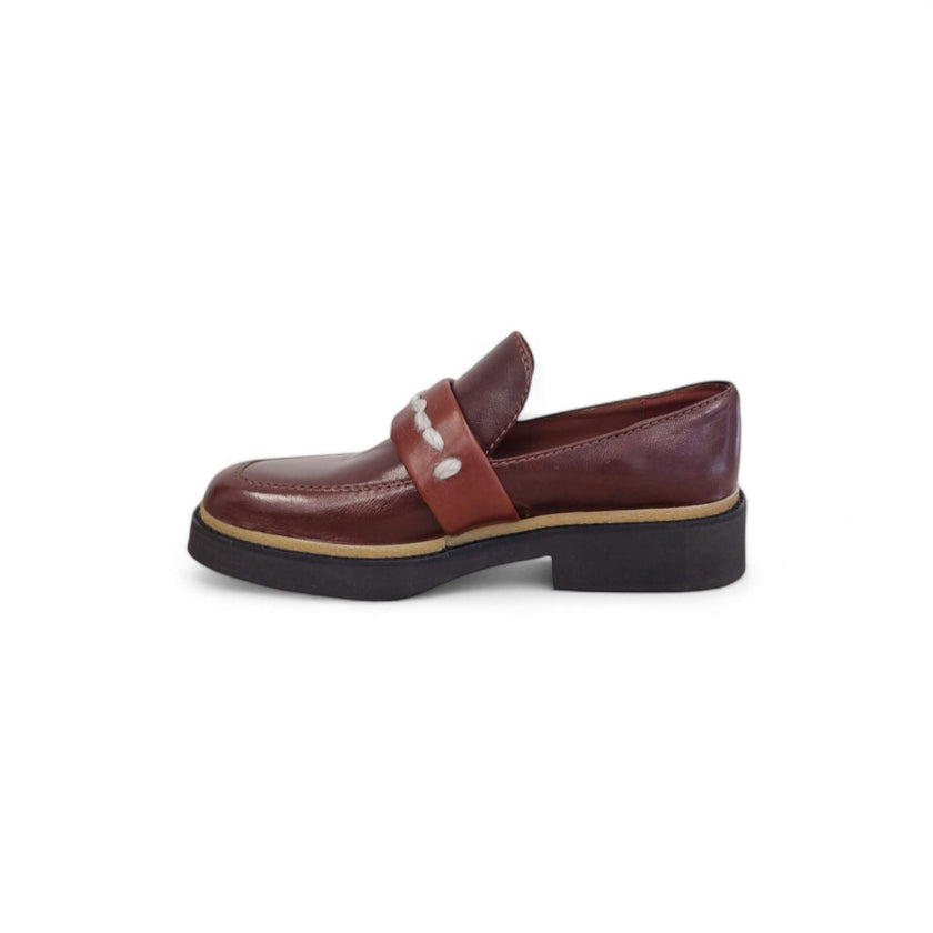 Viola Ricci Alice - Mocassino pelle mogano - rhum Saldi Di Fabbrica
