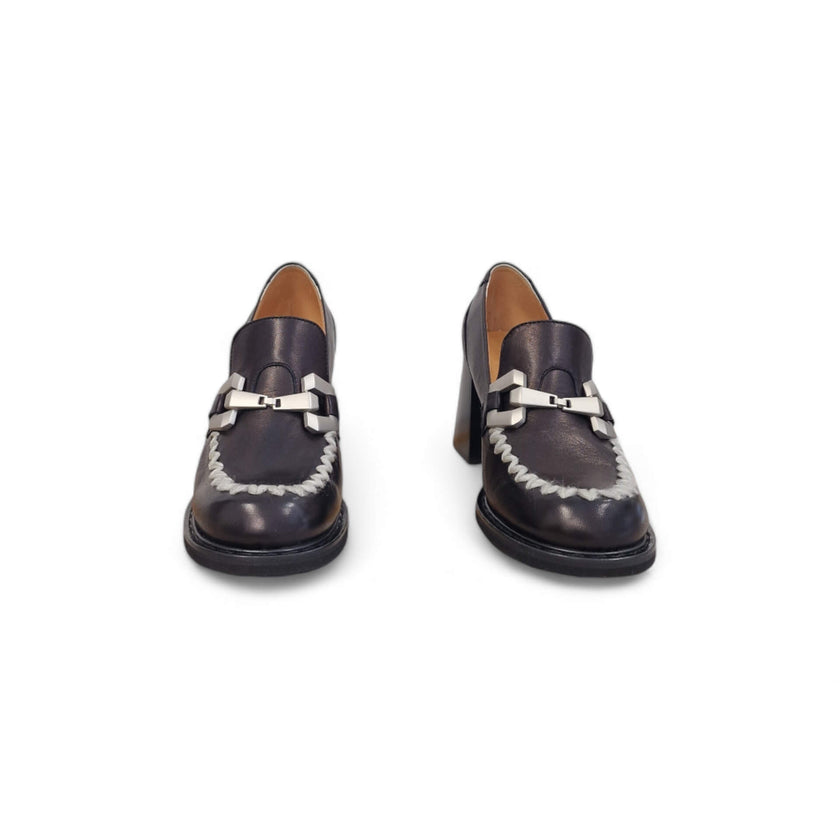Viola Ricci Carla - Mocassino con tacco - nero Vendite Flash