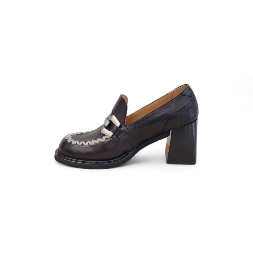 Viola Ricci Carla - Mocassino con tacco - nero Vendite Flash