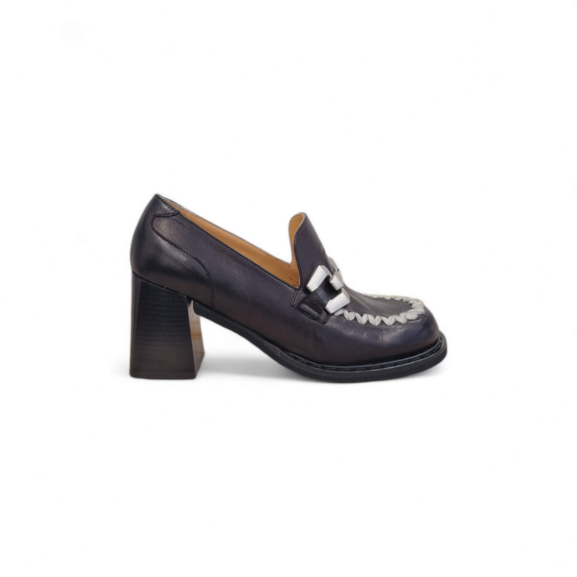 Viola Ricci Carla - Mocassino con tacco - nero Vendite Flash