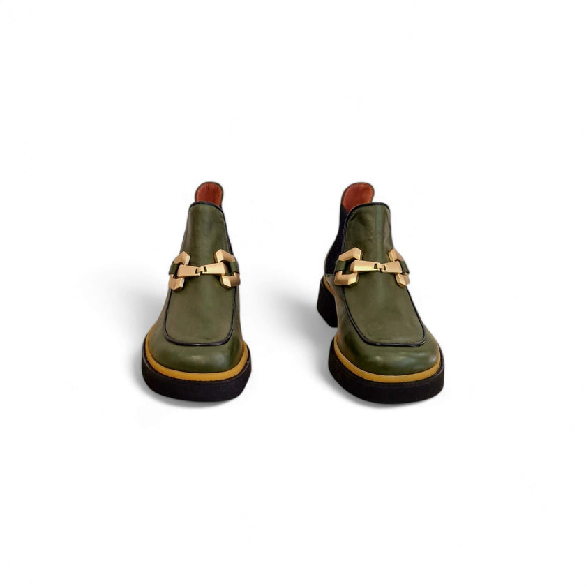 Viola Ricci Alice - Stivaletto beatles pelle verde In Saldo