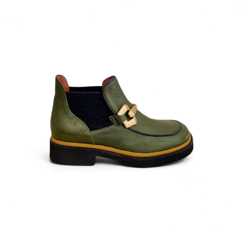 Viola Ricci Alice - Stivaletto beatles pelle verde In Saldo