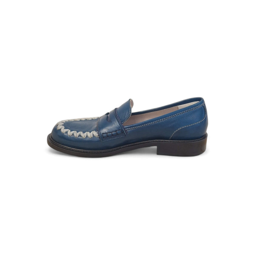 Viola Ricci Gaia - Mocassino nappa glove bleu' - lana Sconto di tempo limitato