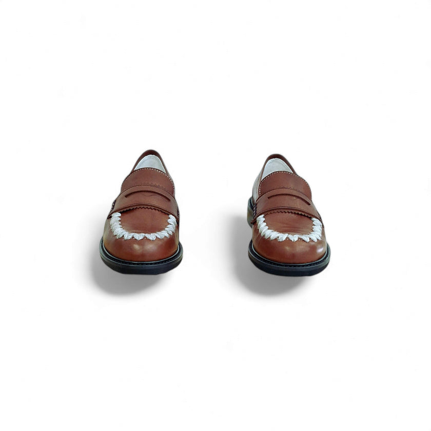 Viola Ricci Gaia - Mocassino nappa glove rhum - lana Offerta speciale
