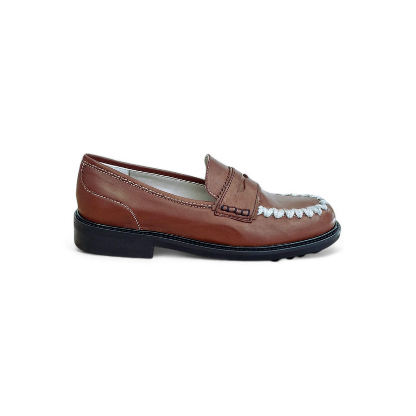 Viola Ricci Gaia - Mocassino nappa glove rhum - lana Offerta speciale