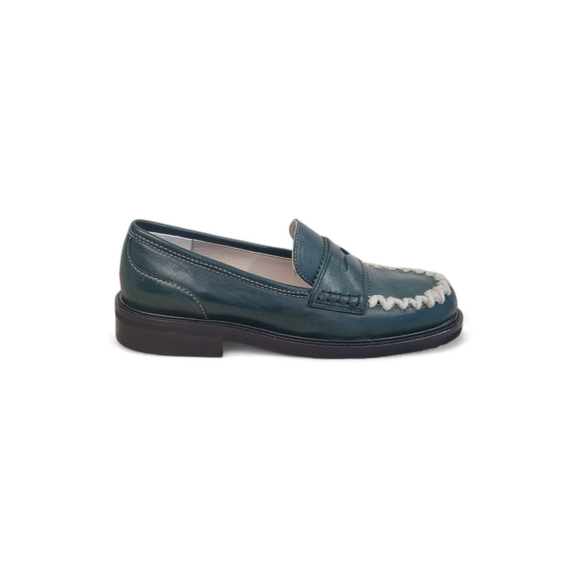 Viola Ricci Gaia - Mocassino nappa glove verde - lana Flash Sale
