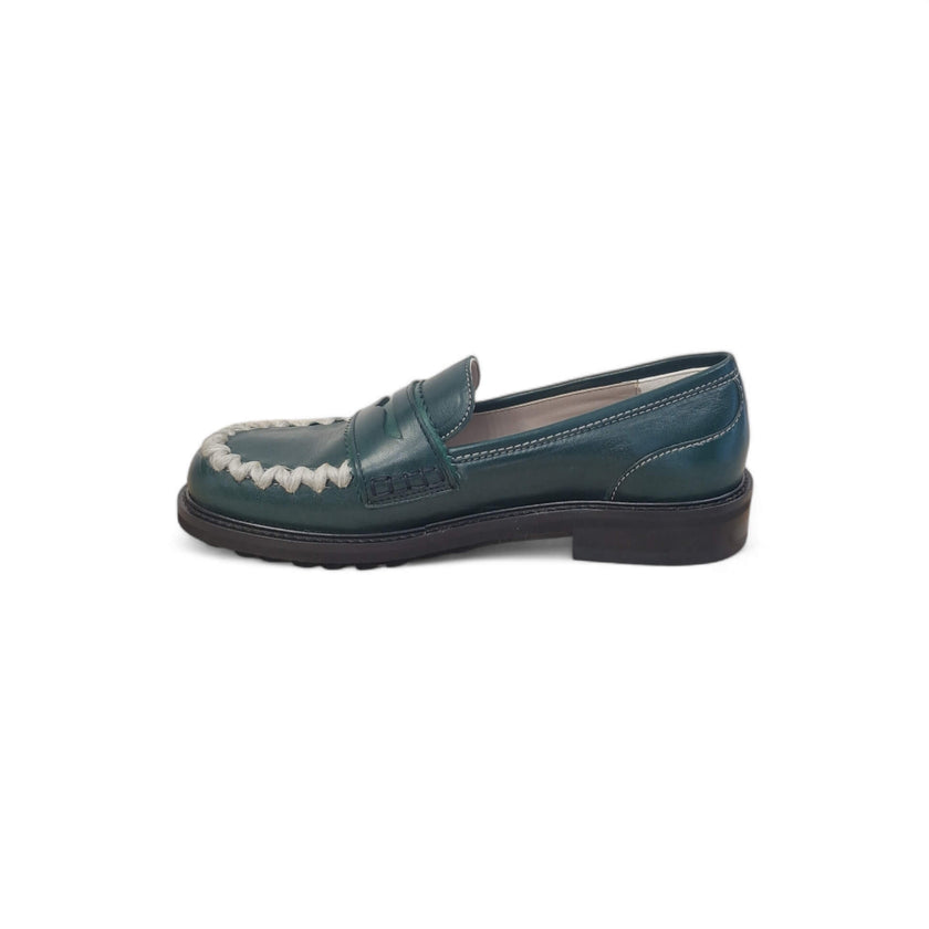 Viola Ricci Gaia - Mocassino nappa glove verde - lana Flash Sale