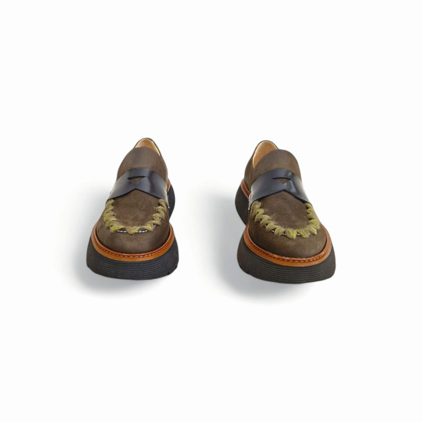 Viola Ricci Polly - mocassino in pelle - verde Enormi sconti