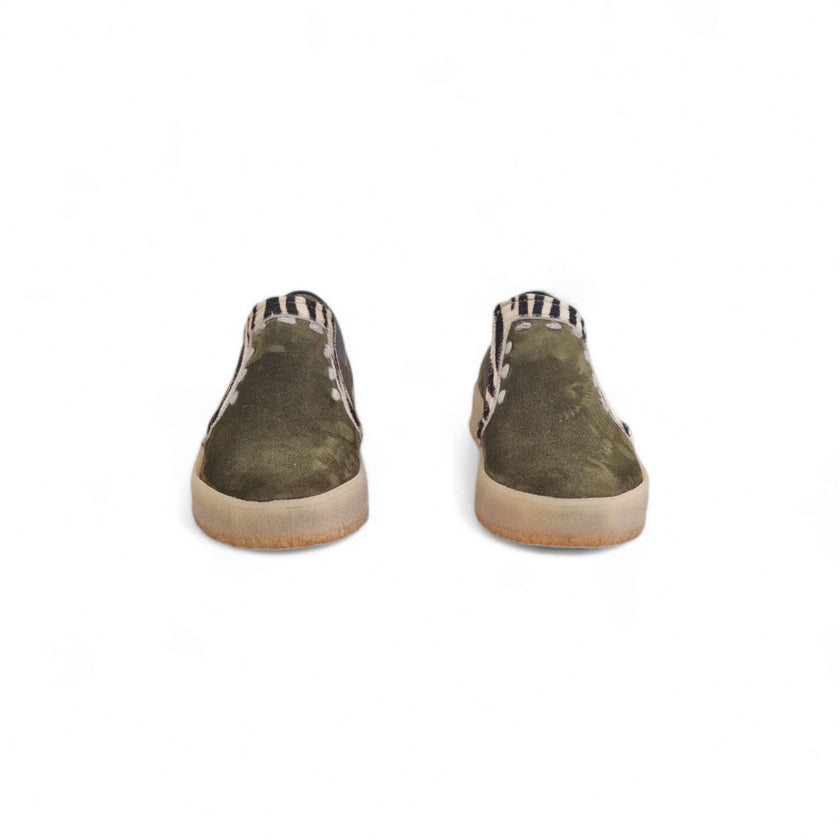Viola Ricci Regina - slip on in pelle verde animalier - smith Esporta salva