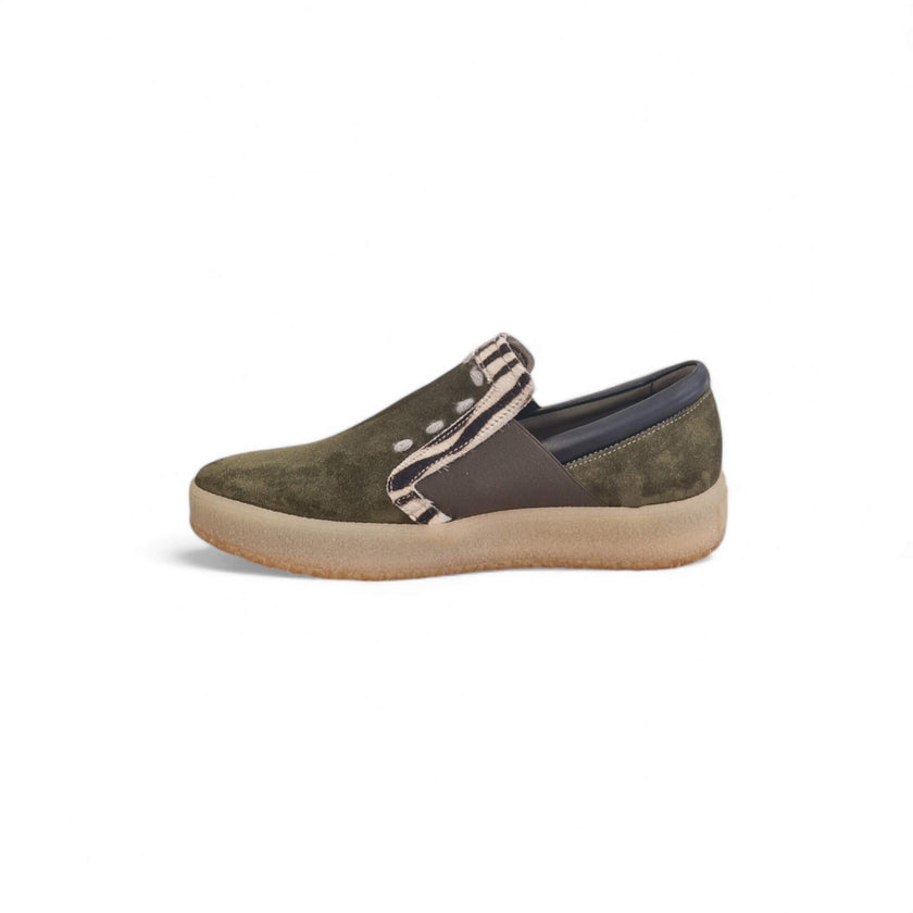 Viola Ricci Regina - slip on in pelle verde animalier - smith Esporta salva