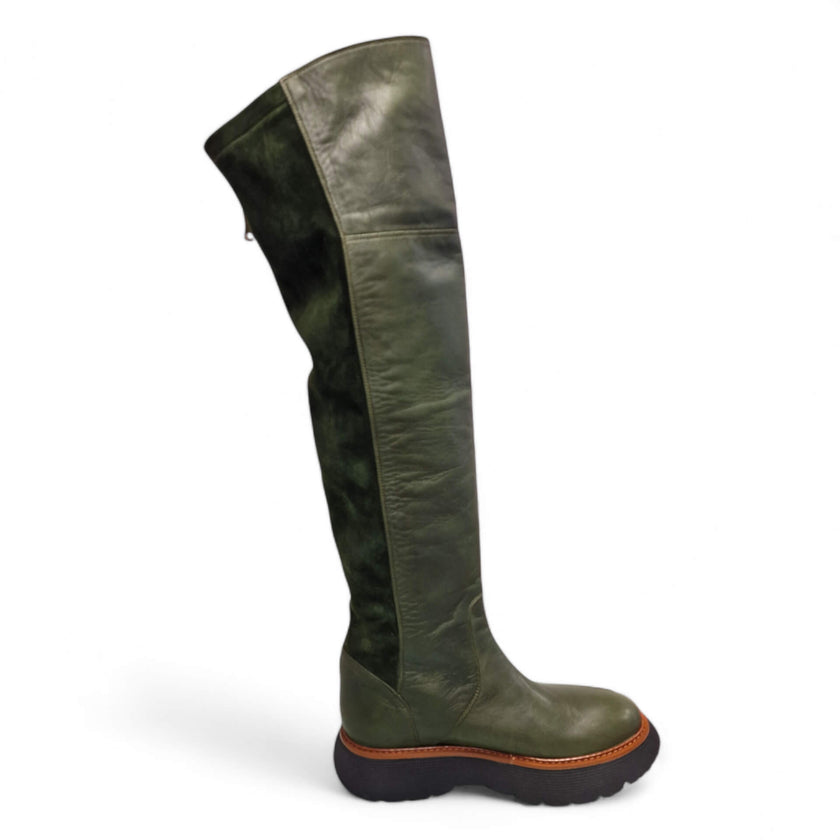 Viola Ricci Gio - stivale alto verde Promozione Limitata