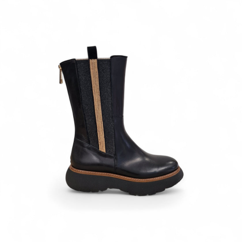 Viola Ricci Gio - Stivale in pelle Nero - Kombat Shopping Online