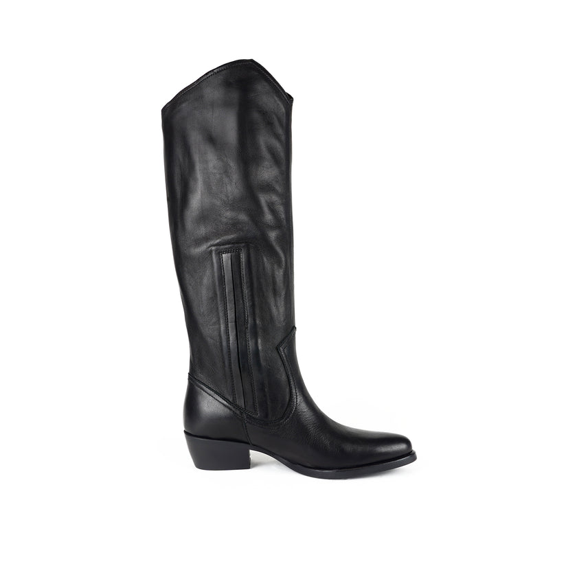 Viola Ricci Luise - Stivale alto in pelle Nero Convenienza