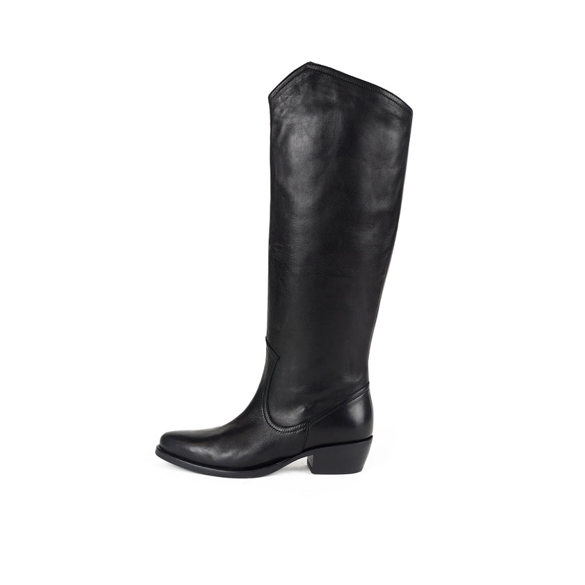 Viola Ricci Luise - Stivale alto in pelle Nero Convenienza