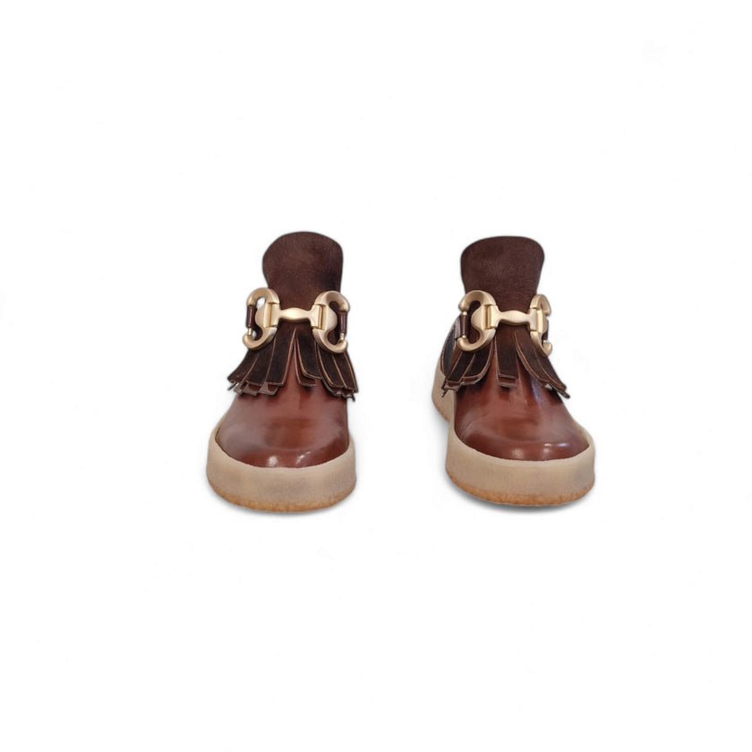 Viola Ricci Polly - Stivaletto beatles rhum con frangia Sconto