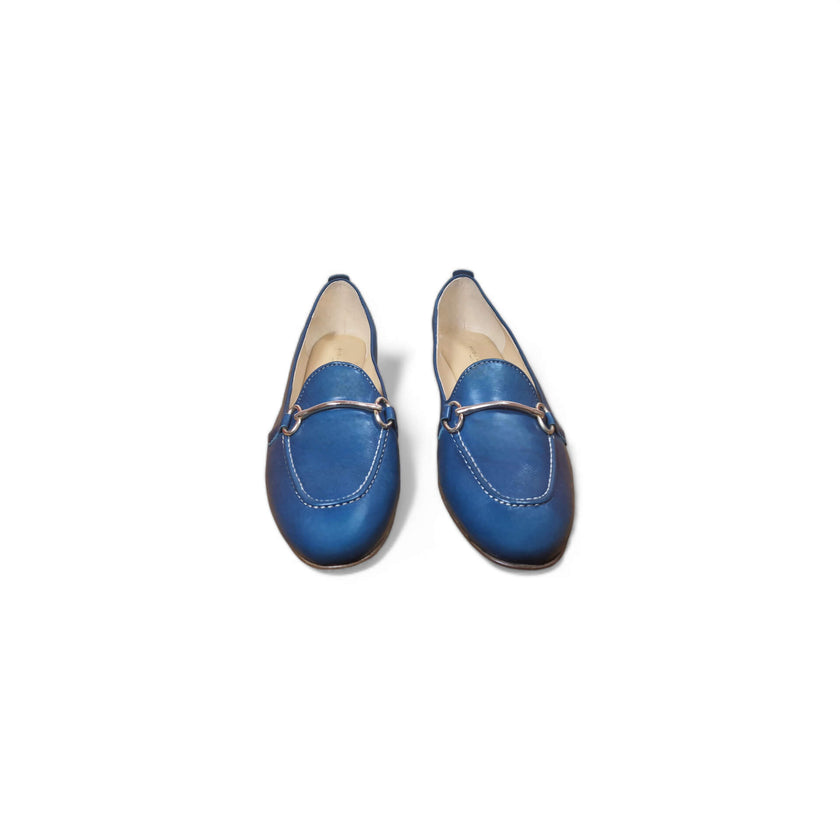 Viola Ricci Zil - slip on pelle bleu' navy Saldi