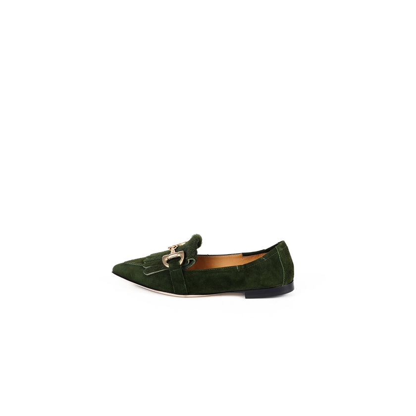 Viola Ricci Venus - Mocassino in camoscio Verde Offerta esclusiva
