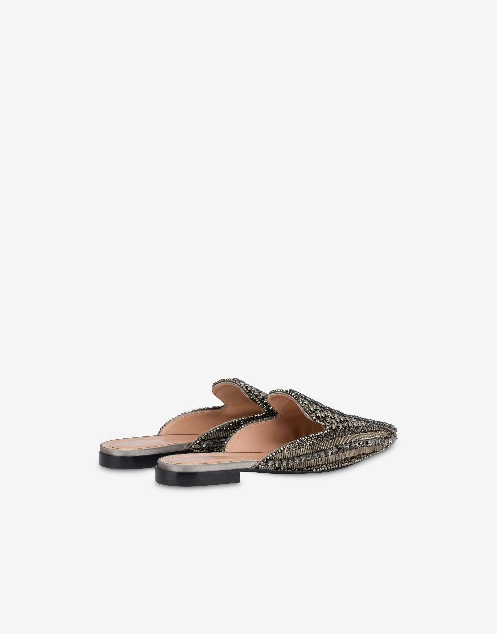 Alberta Ferretti Mia Mule in raso con ricamo perline e strass Online