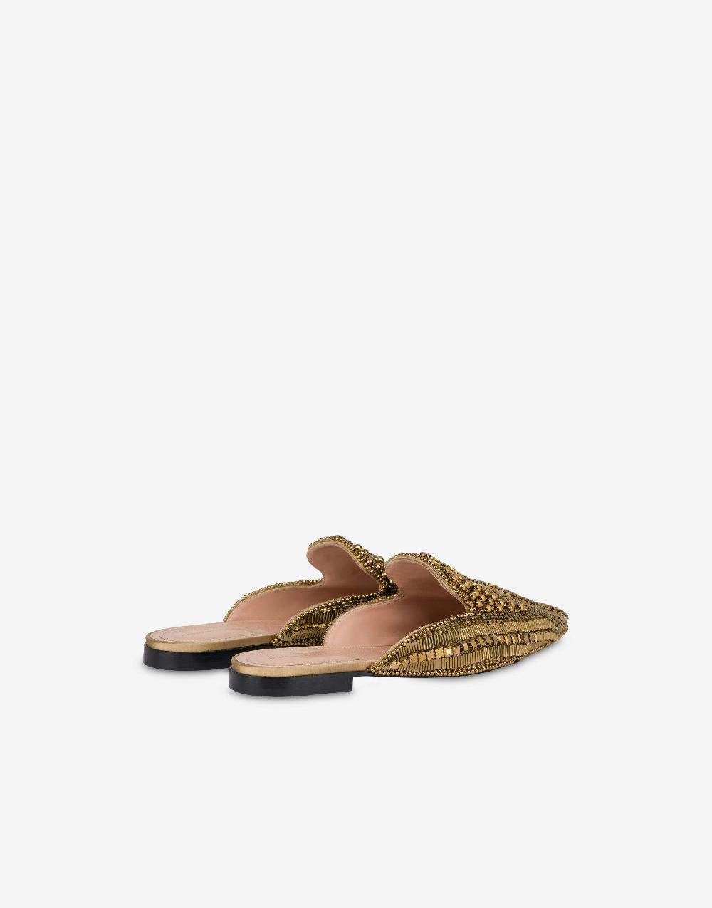 Alberta Ferretti Mia Mule in raso con ricamo perline e strass Offerte