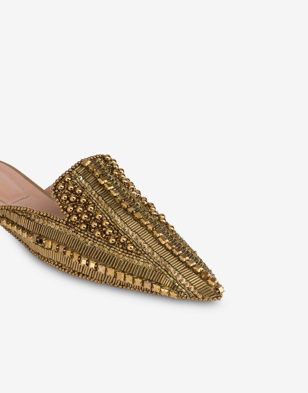 Alberta Ferretti Mia Mule in raso con ricamo perline e strass Offerte