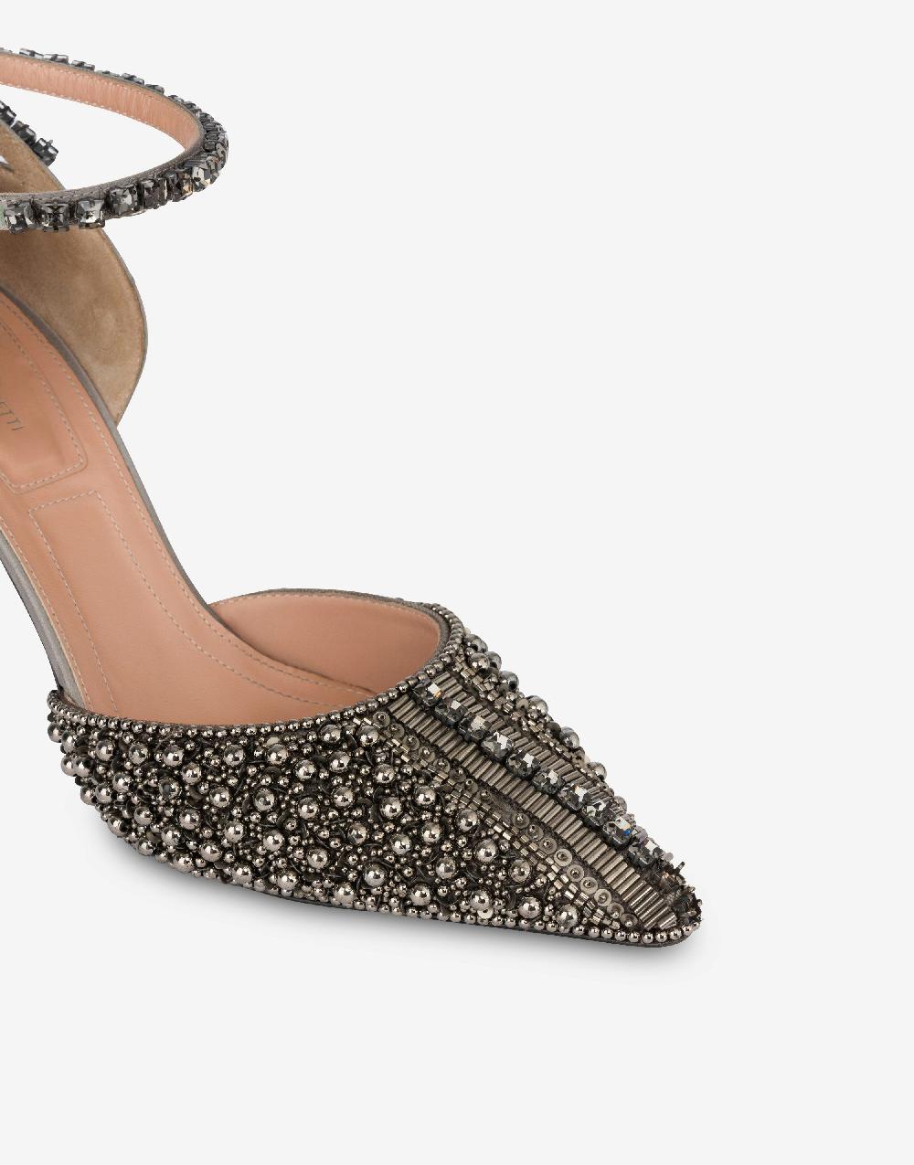 Alberta Ferretti Décolleté d'Orsay in raso con ricamo perline e strass Hotsell