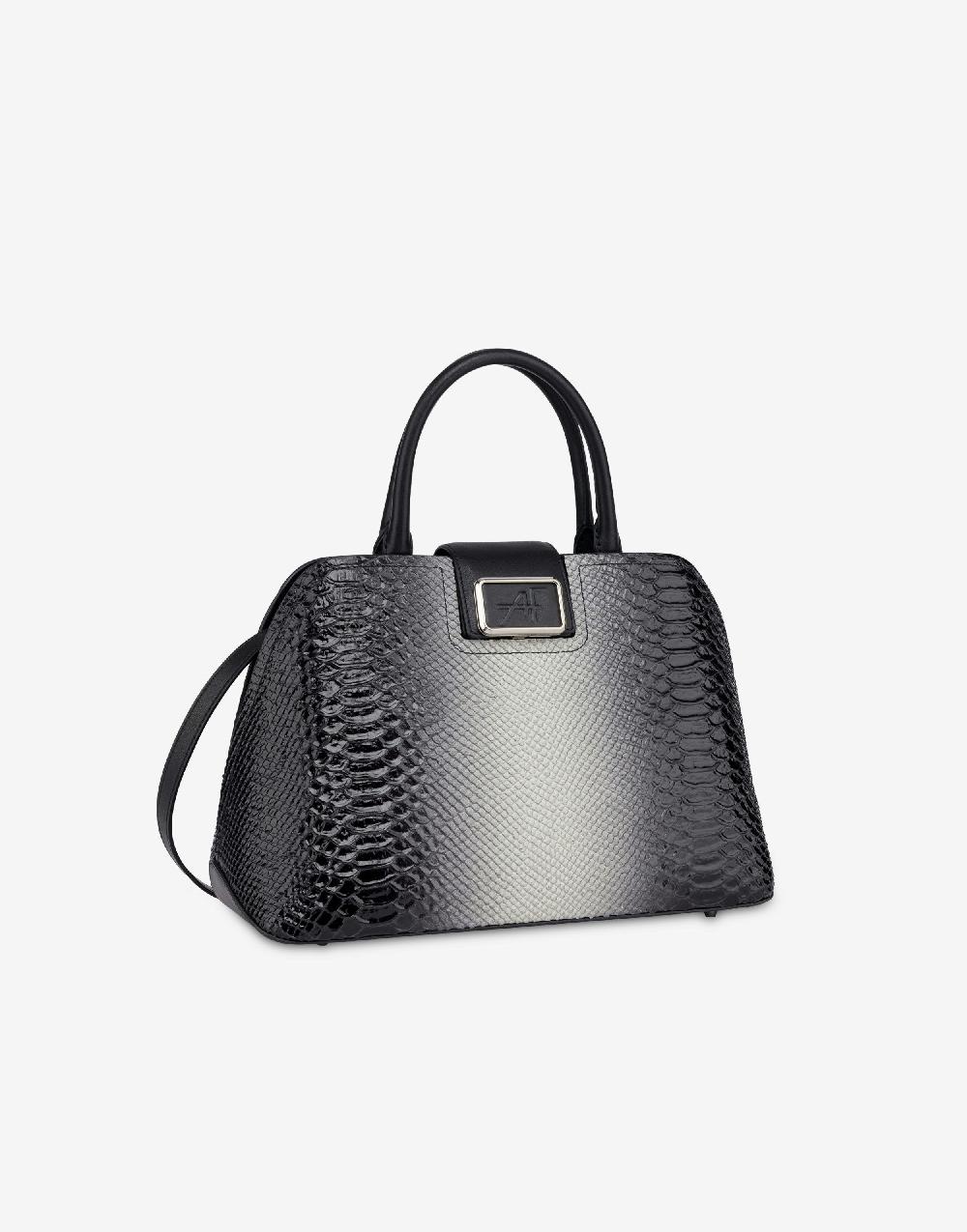 Alberta Ferretti Albi 33 in vitello stampa pitone bicolor degradé Vendita Calda